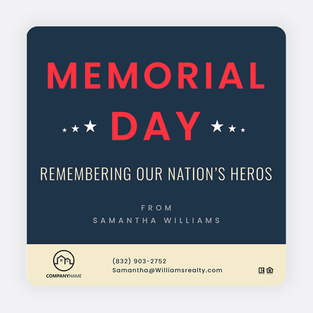 Memorial Day social post for Facebook and Instagram