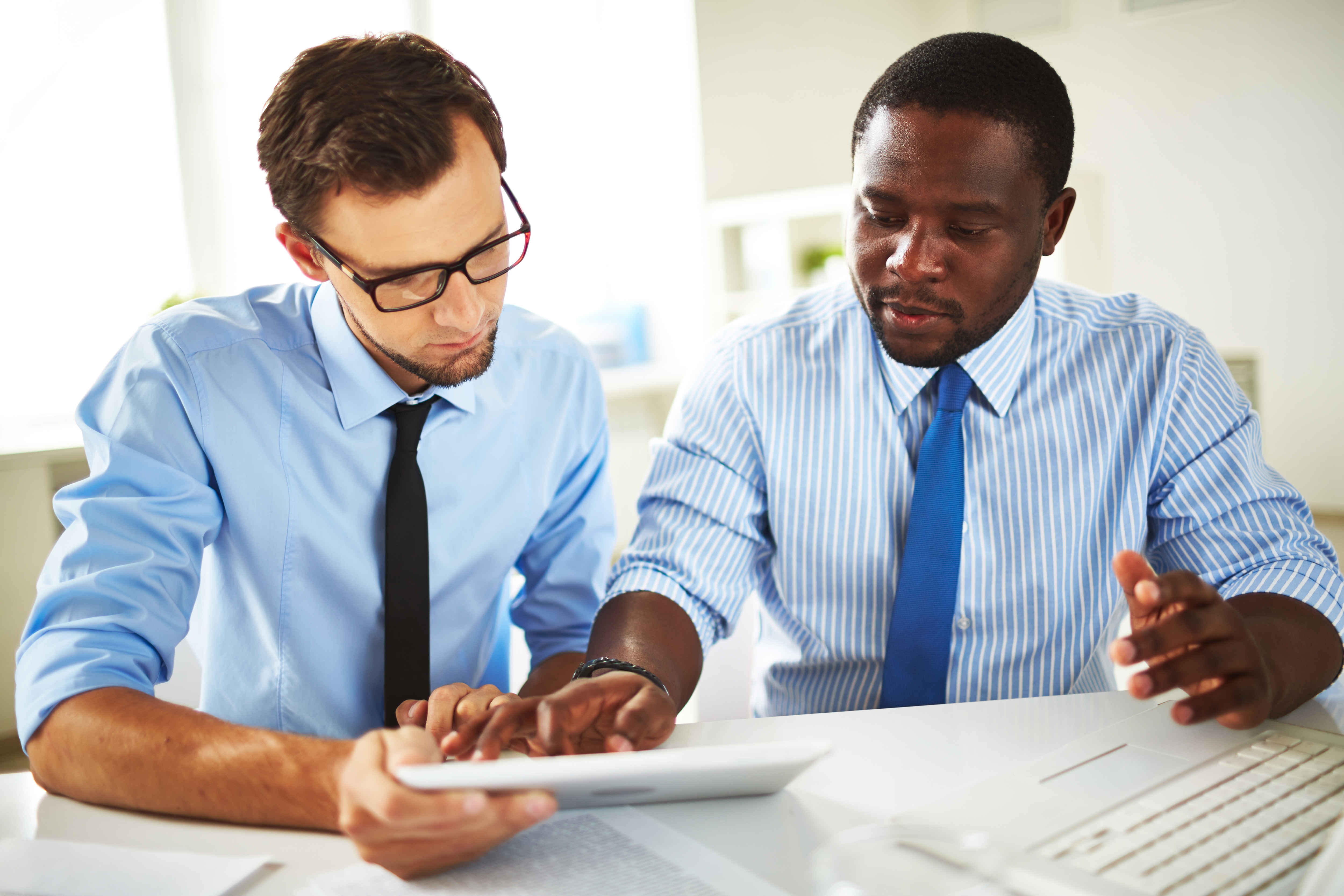 Discussing the price. Young businessman.