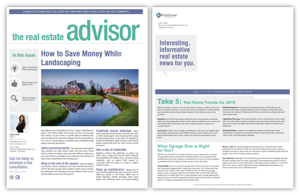 Real Estate Advisor Newsletter 2019 Issue 4